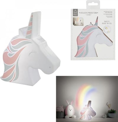 Home Deco Kids Nachtlampje - Unicorn met muurprojectie - aan/uit knop - 16 cm - kinderkamer
