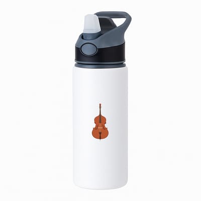 Hacebo® - Violen waterfles met rietje zwart - Viool - Violisten - Muzikant - snaarinstrument - cello - water fles - 650ML