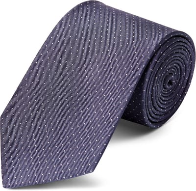 Grijze 8 cm Brede Zijden Stropdas met Polkadotmotief