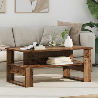vidaXL - Salontafel - Oudhout - 90 - x - 50 - x - 40 - cm - Bewerkt - hout