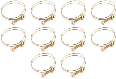Dailygoods- Slangklemmen 10 Stuks - Verstelbare Draad - Roestvrij Staal - Verzinkt - Buis Klem - Sanitaire Sluiting - Diverse Afmetingen - Buisklem