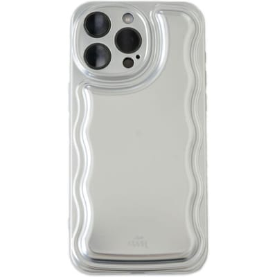 xoxo Wildhearts Wavy case Silver telefoonhoesje - Geschikt voor iPhone 15 Pro Max - Golvend hoesje - Silicone case met golven - Zilver