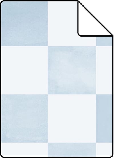 Proefstaal ESTAhome behang geblokt motief blauw - 26.5 x 21 cm - 131286-S