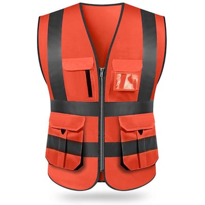 SFVest Reflecterend veiligheidsvest met hoge zichtbaarheid Reflecterend vest met meerdere zakken Werkkleding Beveiliging L