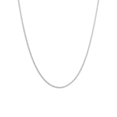 Lucardi Dames Stalen ketting gourmet 2mm - Ketting - Staal - Zilver - 45 cm