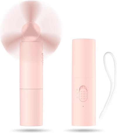 Handventilator, draagbare mini-ventilator, kleine ventilator, USB-ventilator, accu, oplaadbaar, vouwbaar, voor reizen, kantoor, thuis, buiten, cadeaus voor vrouwen en mannen