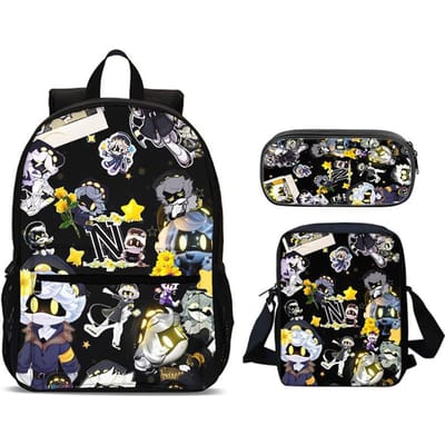 Murder Drones 3-delige Set Rugzak 47cm/18.5inch Rugzak met Grote Capaciteit Schoudertas Etui Boekentassen voor Jongens Meisje Beste Cadeau