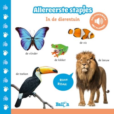 In De Dierentuin - Geluidenboekjes - Allereerste Stapjes
