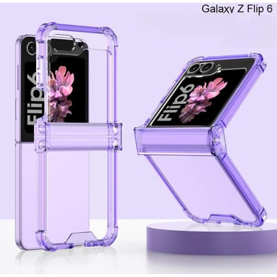 Siliconen Transparante Airbag Ring Telefoonhoes voor Samsung Galaxy Z Flip 6 Flip6 5G Scharnier Band Standaard Schokbestendige Hoes Galaxy Z Flip6