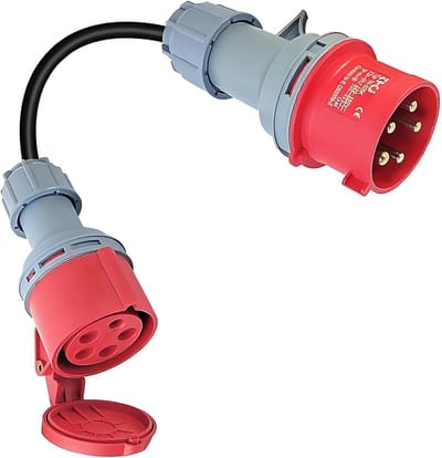 Verloopkabel 32A naar 16A CEE Adapter 5-polig IP44 voor Industrie en Buiten