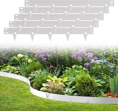 Gazonrand Metaal - Bloembedranding Tuin - Tuin Afbakenen - Flexibel Uitbreidbaar - 20 meter 15cm Hoog - Antraciet