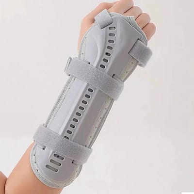 Verstelbare Dubbelzijdige Verdikte Polsbrace Ondersteuning Spalk Comfortabele Ademende Handspalk voor Pijnverlichting grijze kleur