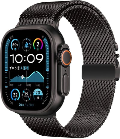By Qubix - Geschikt voor Apple Watch bandje - Milanese loop band met klik-sluiting - Zwart - Geschikt voor Apple Watch 38mm / 40mm / 41mm / 42mm