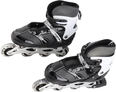 Verstelbare Skeelers - Unisex Skates - Sportief Buiten - Drievoudige Bescherming - Maat 33-42 - Zwart
