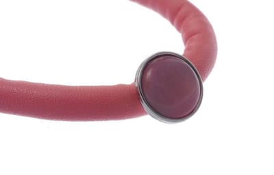 Behave - Armband - roze imitatieleer met steen - vrolijk zomeraccent