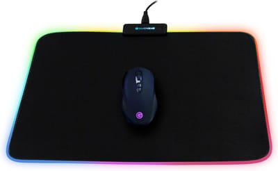 Muismat XXL 34x25cm - LED RGB Verlichting - Anti Slip - Extra Breed & Lang - Muismat Gaming Groot - Desktop Mat - Bureau Onderlegger - Zwart - Silvergear