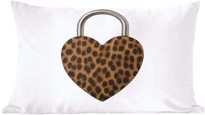 Sierkussens - Kussentjes Woonkamer - 60x40 cm - Slot - Hartvormig - Bruin - Panterprint