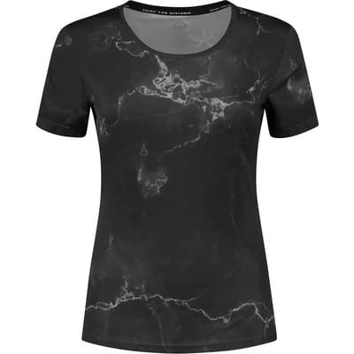 Rogelli Marble Sportshirt - Korte Mouwen - Dames - Zwart - Maat S