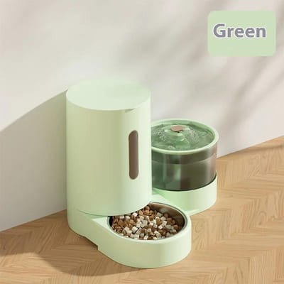 Automatische Katten- en Hondenvoeder Kattenvoedseldispenser Automatische Huisdiercontrole Automatisch Voeren Katten en Honden groen