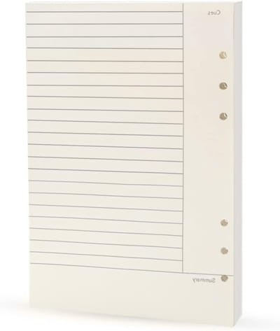 A5 6 Ring Binder Navullingen met Gelijnde Pagina's, 2023 Planner Inserts voor 6-Gat Mappen, 45 Vellen (90 Pagina's) per Verpakking
