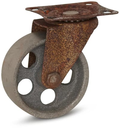 Vintage Retro Design zwenkwiel met topplaat - Gietijzer - 75mm - 80kg