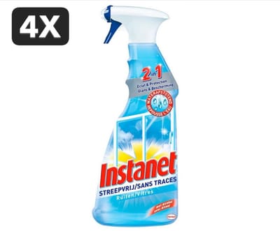 4 x Instanet - Ruitenreiniger - Streepvrij - 3in1 Spray - 725 ml