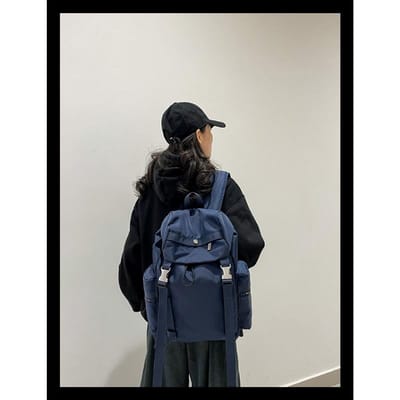 Casual Rugzak Hoge waarde Street Reisrugzak Koreaanse Versie Grote Capaciteit Mannelijke en Vrouwelijke Middelbare School Student Schooltas Small blauw