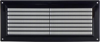 Ventilatierooster Zwart Kunststof 300x130 mm met Insectenbescherming