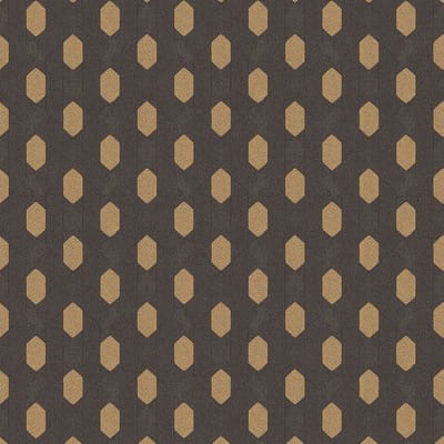 Exclusief luxe behang Profhome 369735-GU vliesbehang licht gestructureerd met grafisch patroon mat zwart goud bruin 5,33 m2