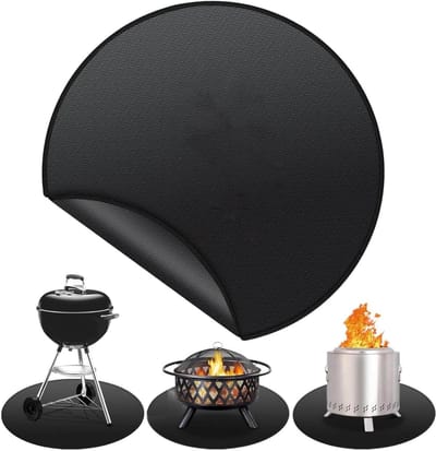 Vuurkuil Mat - Beschermingsmat Vlonder - Buiten Grillen - Dubbelzijdig Waterdicht - 91 Centimeter - Zwart