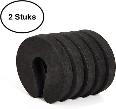 Schuim Deurstopper - set van 2 - deurbuffer - Zwart