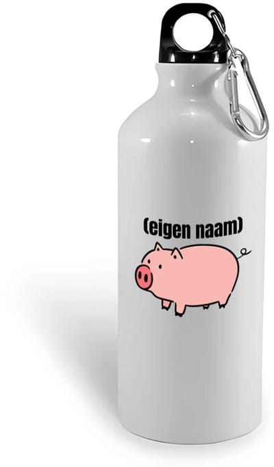 Hacebo® - varken met eigen naam waterfles - Varken - boeren/varken liefhebbers - iemand die houdt van varkens - verjaardag - cadeau - kado - geschenk - water fles - 400ML