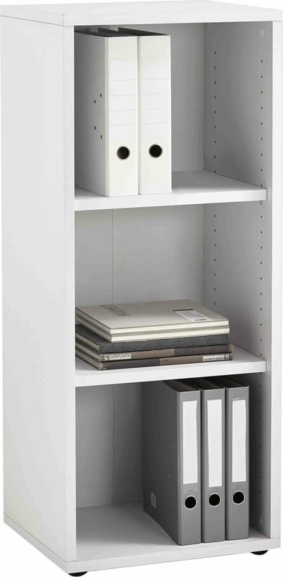 Lage open kast Nereus Wit - Breedte 47.1 cm - Hoogte 112.5 cm - Diepte 39.9 cm - Met planken - Zonder deuren