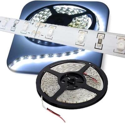 5 meter - koud wit 6000K - LED strip - 12 volt - 5050 SMD - dimbaar-60 leds NWP