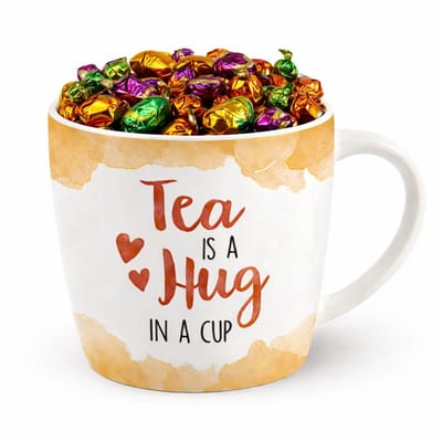 Mok - Koffie - Cadeau - Traktatie - Tea - Lekker Bakje Thee - Keramiek - Toffeemix - Zijden lint "Speciaal voor jou"