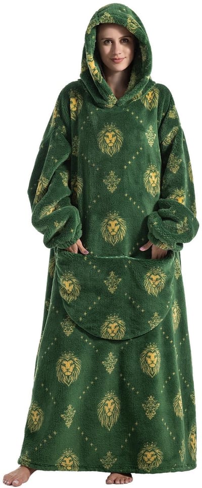 extra lange oversized deken-hoodie, behaaglijke fleece voor volwassen vrouwen, draagbare deken, pluizig gigantisch sweatshirt met capuchon voor tieners