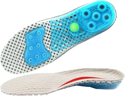 Siliconen orthopedische inlegzolen – voetverzorging bij platvoeten en fasciitis plantaris - comfortabele schokabsorberende inlegzolen voor dagelijks gebruik - Grijs - Maat 36-40