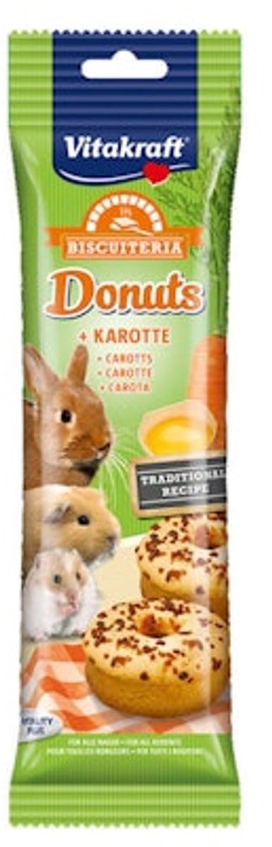 Vitakraft Knaagdieren snack - Donuts met Wortel - 28 gram