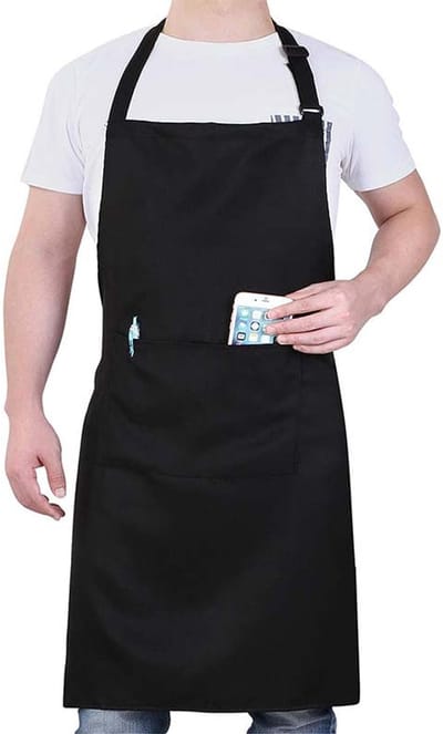 Schort, unisex, waterdicht, geschikt voor barbecues, restaurants, cafés, enz. Zwart.