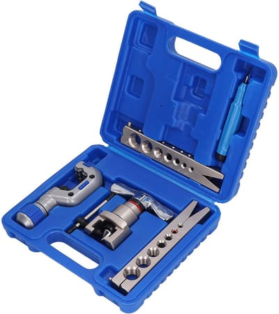 Homtas Remleidingen Felsset - Flare leiding Koel/rem gereedschap set - met pijpsnijder - Buissnijder Set Deluxe - Buissnijder Metrische (5 - 19 mm)