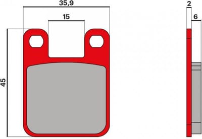 malossi remblok voor derbi 50 senda drd x-treme motor 2005 tot 2011 6215076s nieuw
