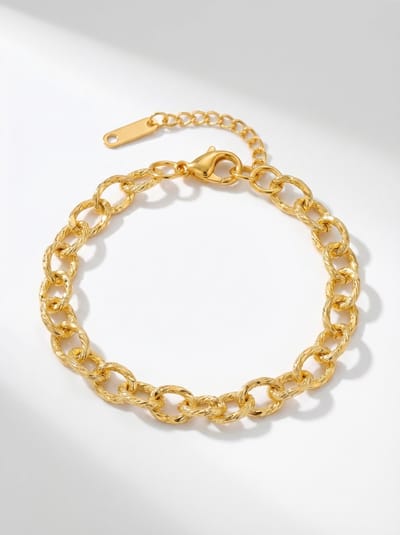Lundholm Luxe Armband Dames Goud kleurig - Premium Stainless Steel Jewellery - Bedel Armband Schakel Armband - My Veerle Serie - Gouden Armband Schakel Vrouwen Cadeautjes Moederdag tip - Scandinavisch Design
