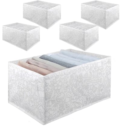 BRENZOOS - Kleding Organizer - Vouwbare Ladeverdeler - 5-Pack - 36x25x20cm - Opbergoplossingen - Ruimtebesparend - Organiseren
