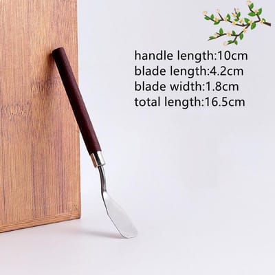 1 Pcs Couteau à Peinture à l'Huile Acrylique Spatule Polyvalente en Acier Inoxydable Couteau à Palette Peinture Mélange Grattoir beige