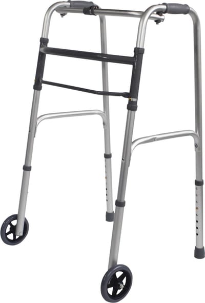 Aidapt Opvouwbaar looprek - Lichtgewicht verstelbaar met wielen - Aluminium;grijs