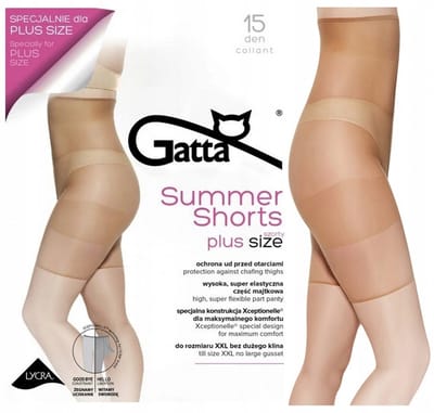 Gatta Summer Shorts – Panty Dames 15 DEN – Beige – Anti-Schurende Dijenshort – Maat XL / XXL