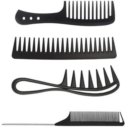 Set van 4 antistatische haarkammen voor alle haartypes - ideaal voor krullend haar
