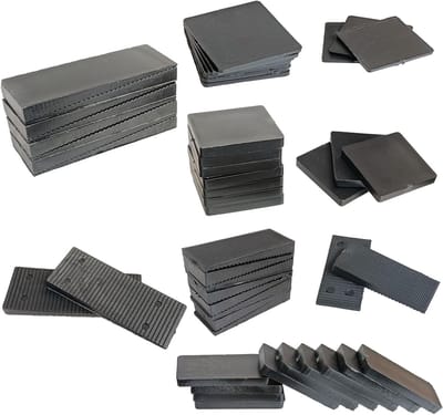 Nivellerende afstandhouders - Meubelwiggen kunststof - Meubels plaatsen - Hoge belastbaarheid antislip - 7.5 x 13 x 7.5 cm - Zwart
