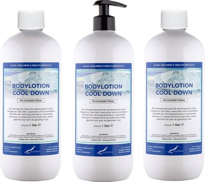 Bodylotion Cool Down 1 Liter - met gratis pomp - set van 3 stuks