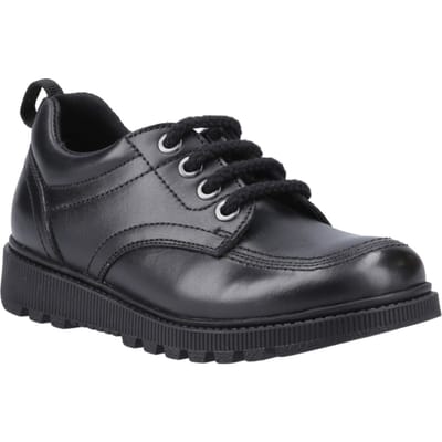 Hush Puppies Keeley Meisjes Zwarte Veterschoenen Van Leer